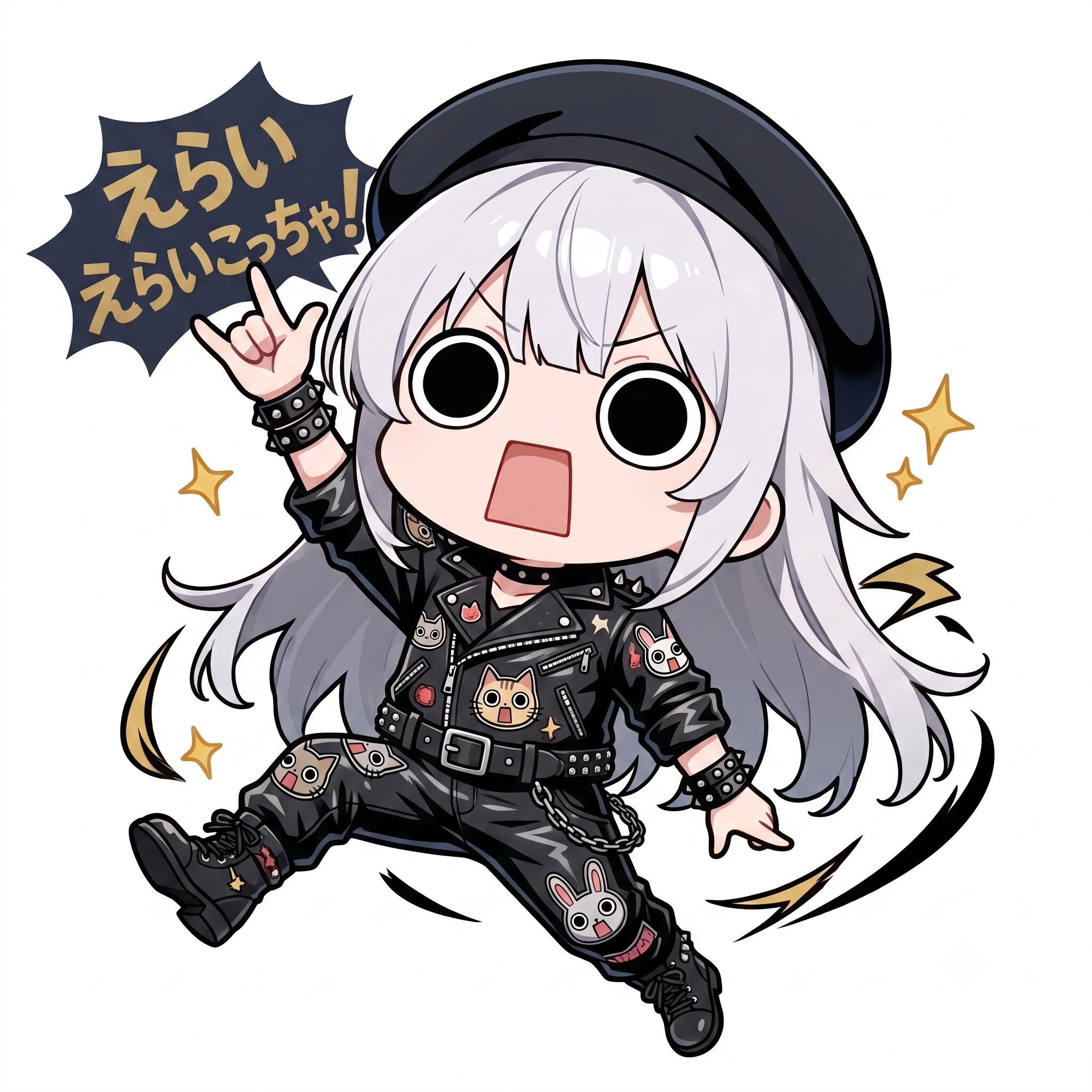 パンクロックレザー衣装えらいこっちゃ嬢 | の人気AIイラスト・グラビア