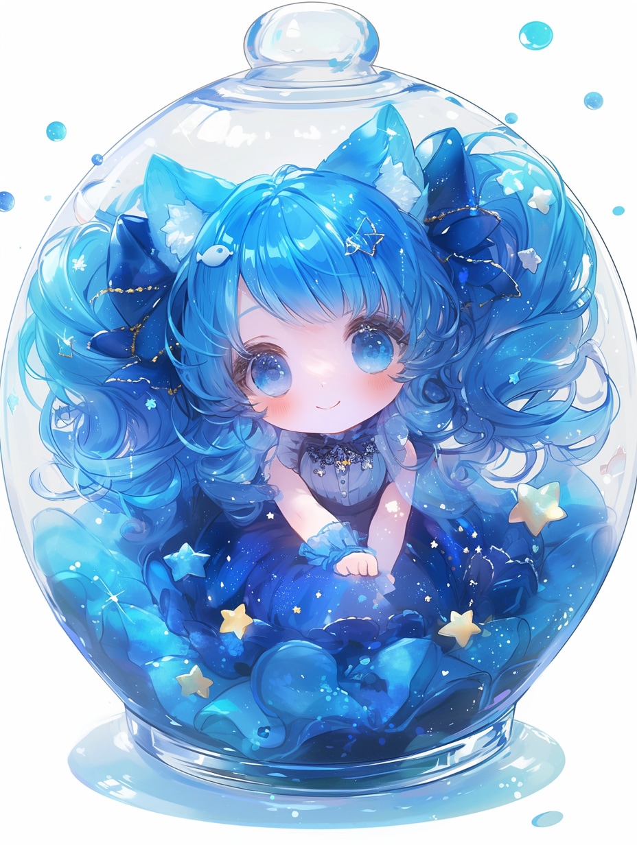 「瓶詰の少女」蒼21 | の人気AIイラスト・グラビア