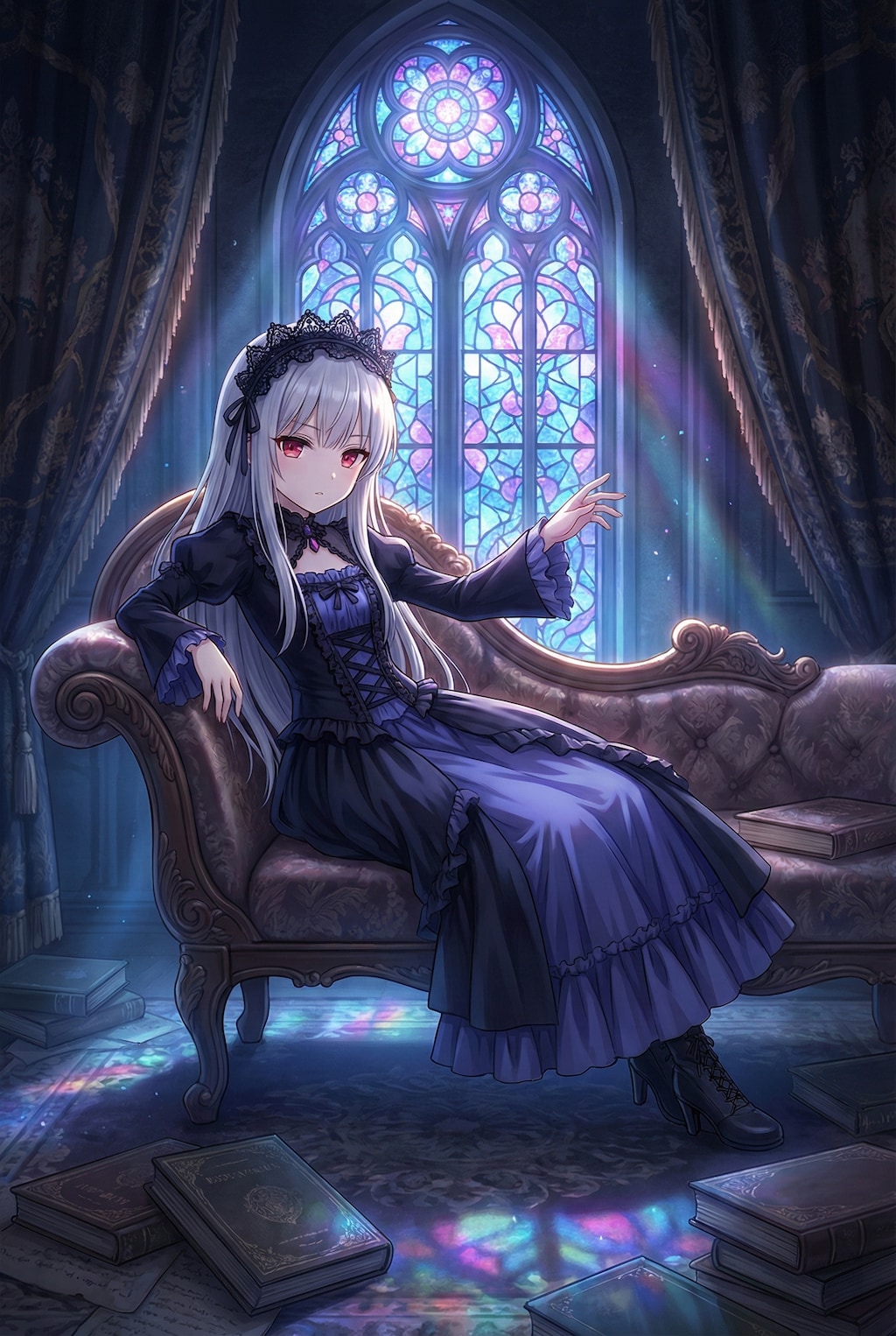 幽窓に佇む蒼銀