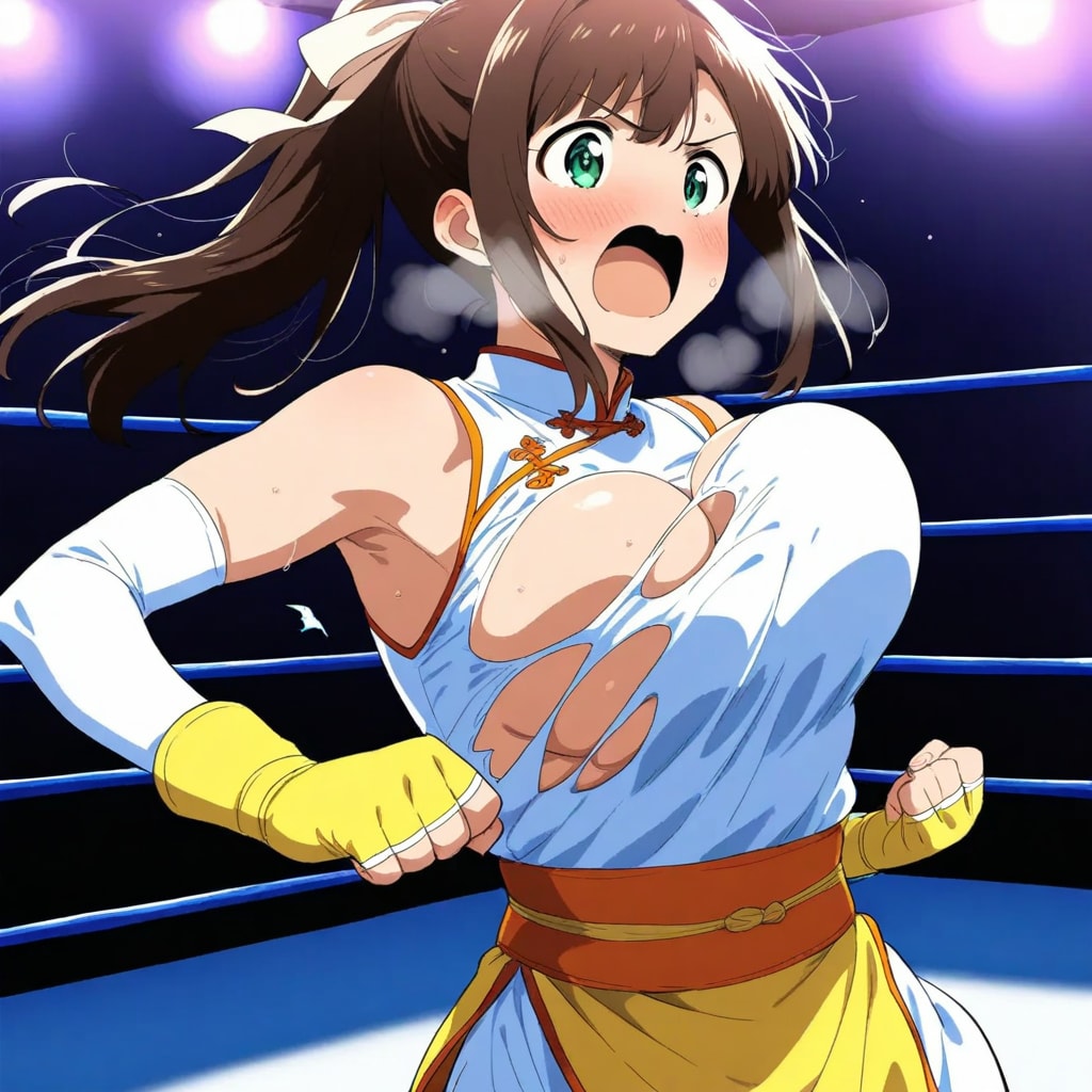 破れた服が気になって仕方ないマナ　(無天のカイト　マナ)