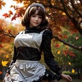 メイドさん紅葉公園でお仕事中 おはよう～ 2枚目