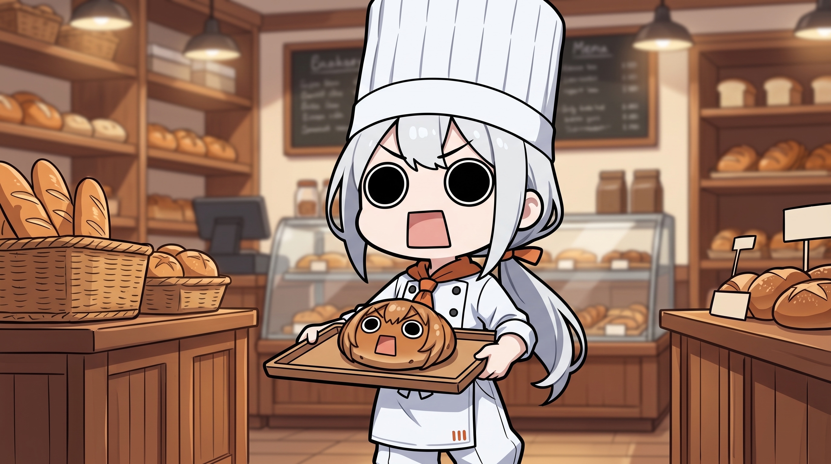 焼き立て胡桃パンを運ぶえらいこっちゃ嬢 | の人気AIイラスト・グラビア