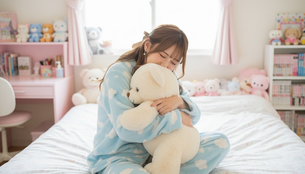 ぬいぐるみさんに、ぱふぱふ〜！