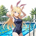 うちの子でスク水バニー 2枚目