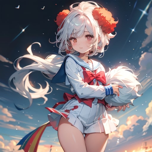 銀髪ロングでセーラー服の少女１０ | の人気AIイラスト・グラビア