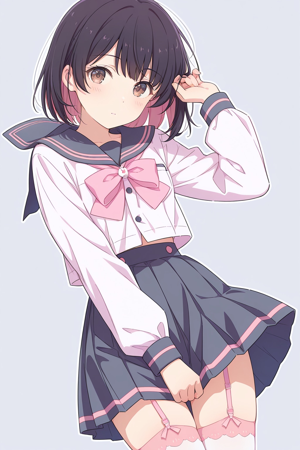 ピンクのセーラ服