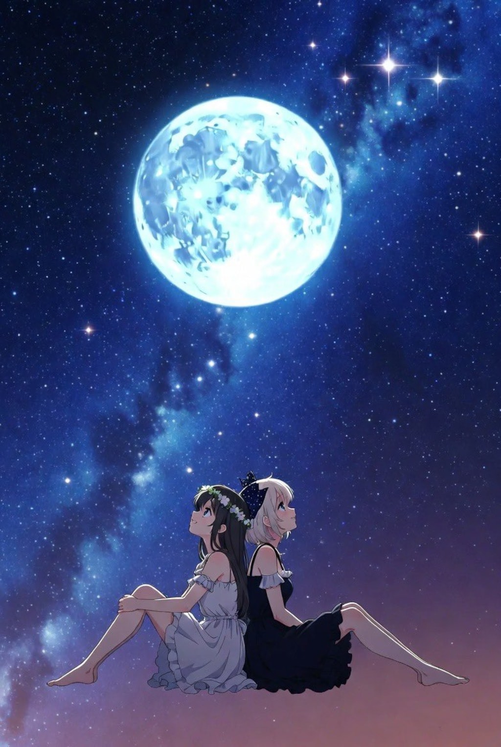 満月と２人組