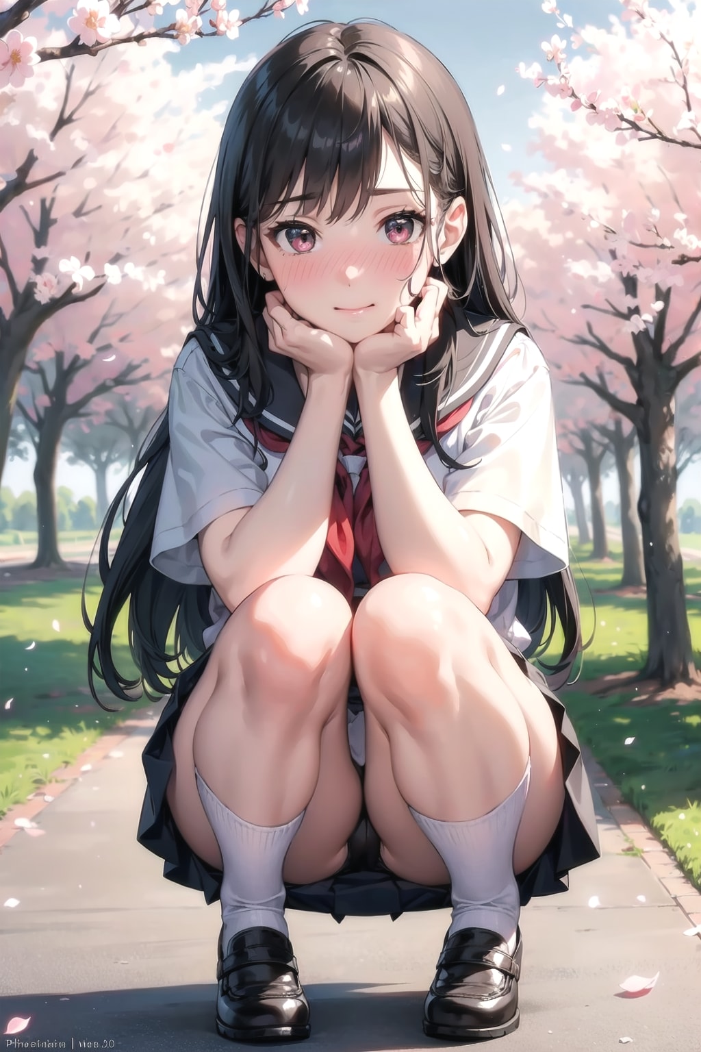 桜の花と素直な娘