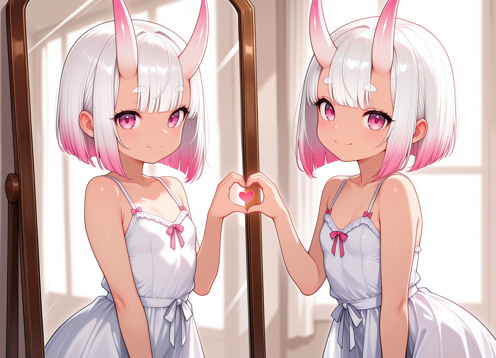 鏡でハート
