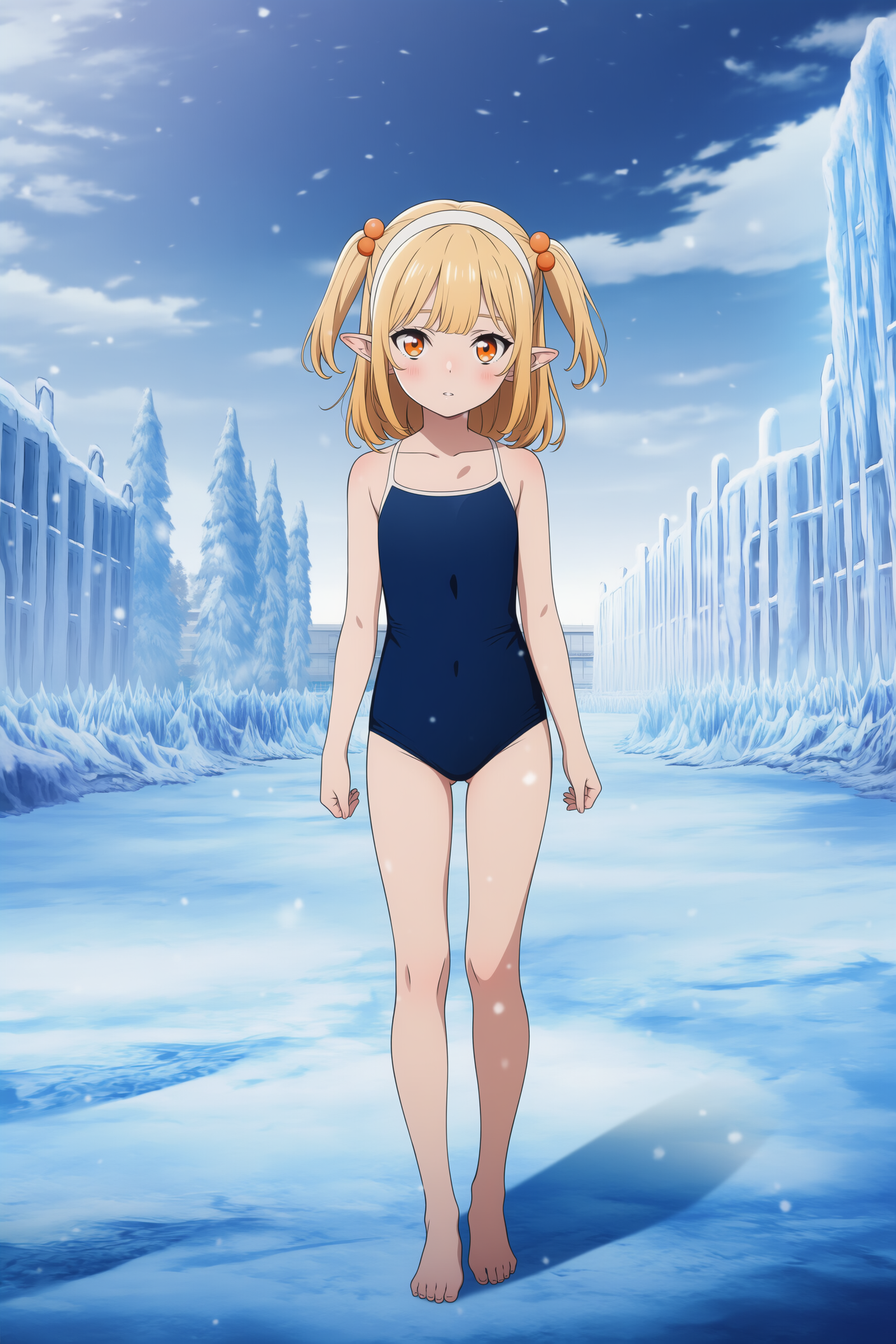 陸上のスクール水着＠氷立高校