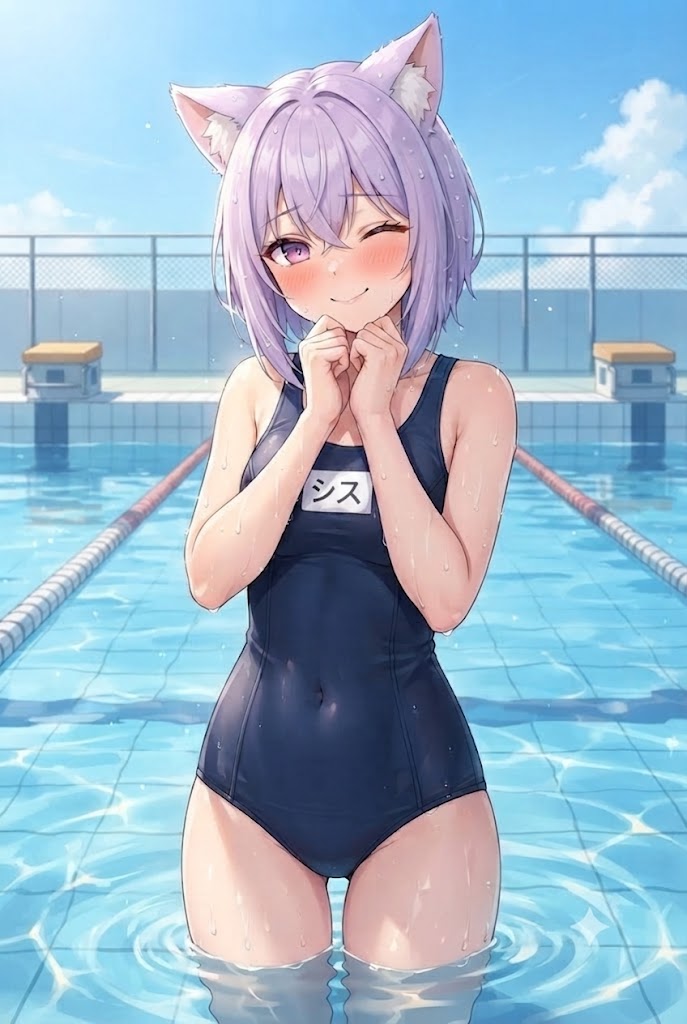 確信犯の笑顔のスク水のシス