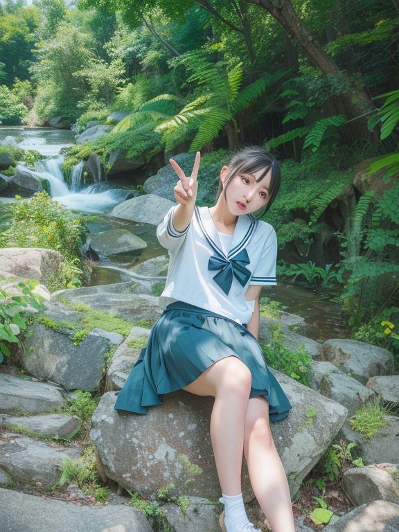 夏の小川 | の人気AIイラスト・グラビア