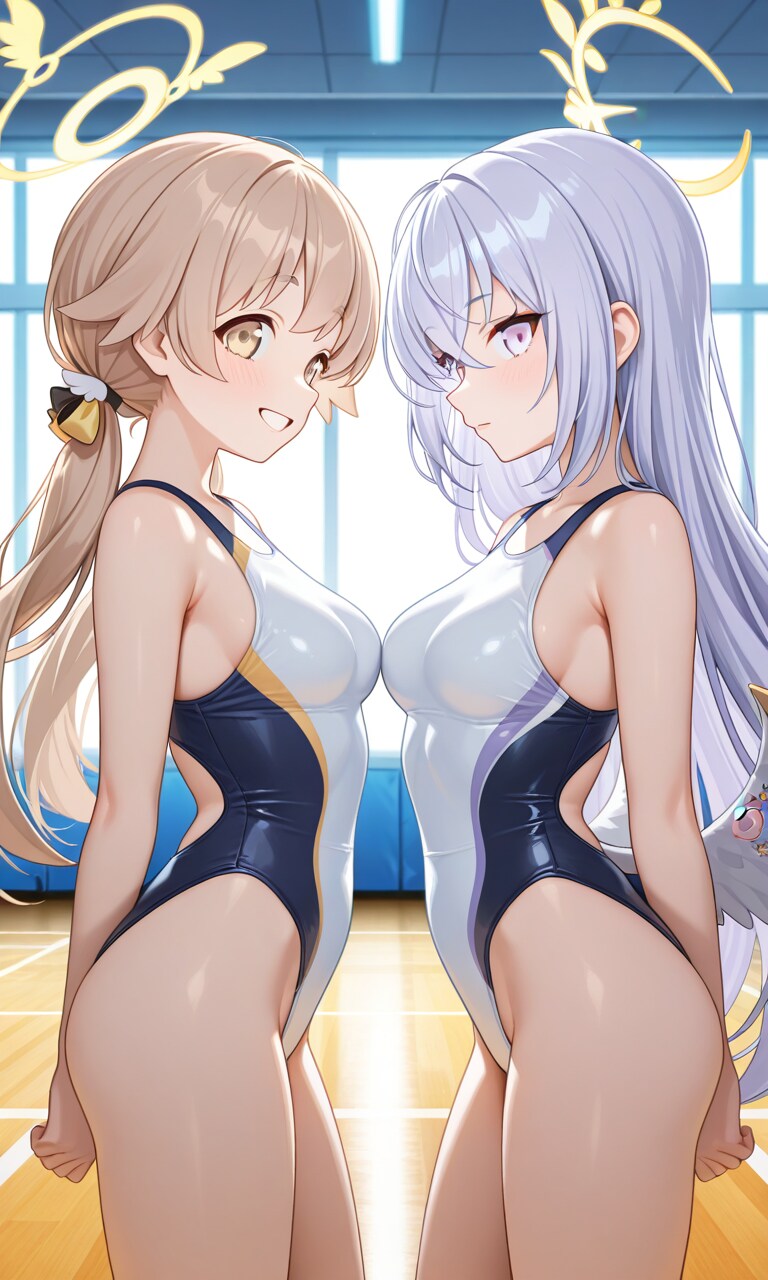ヒフミとアズサ　レオタード2