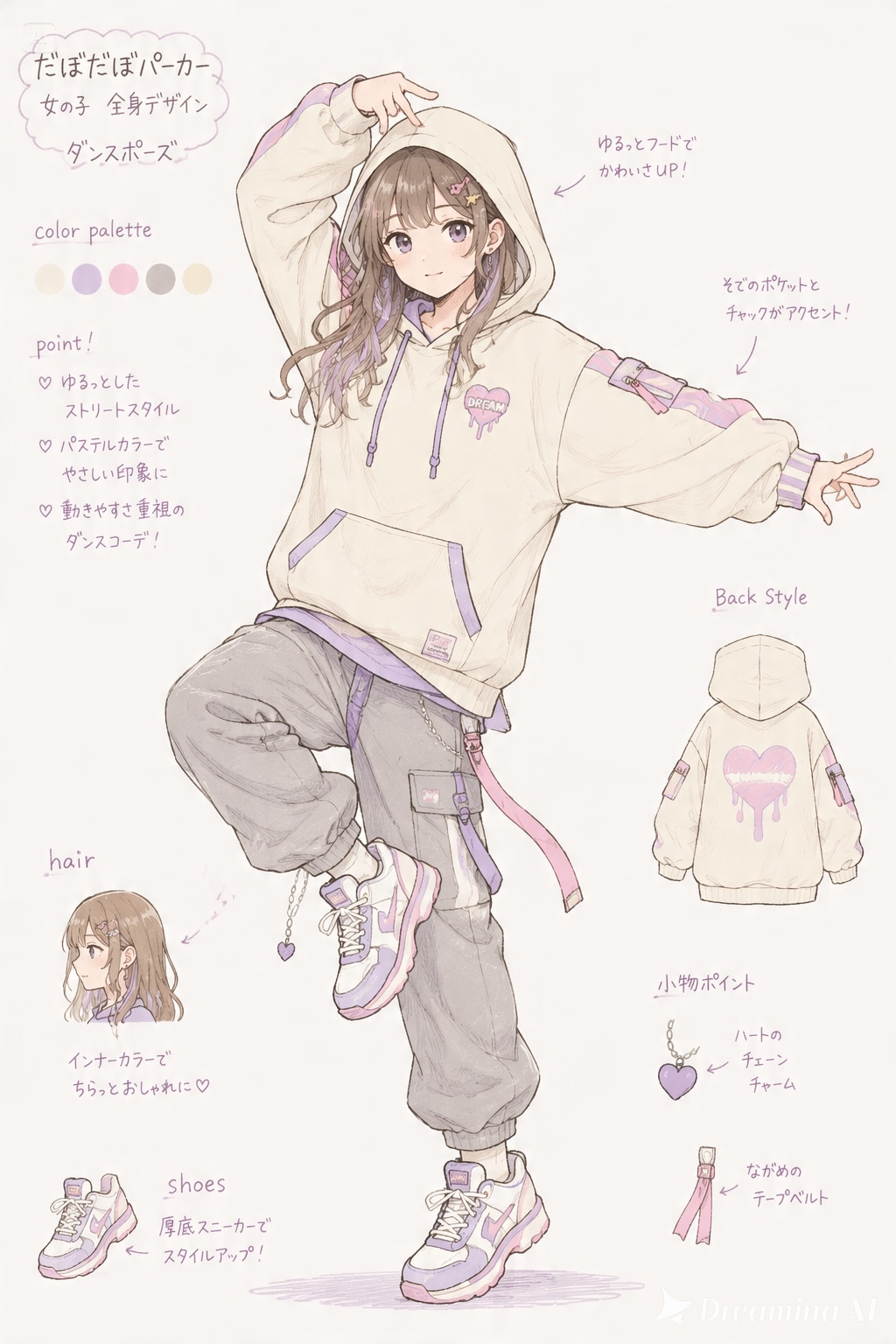 パステルフラットカラーと手描き風？