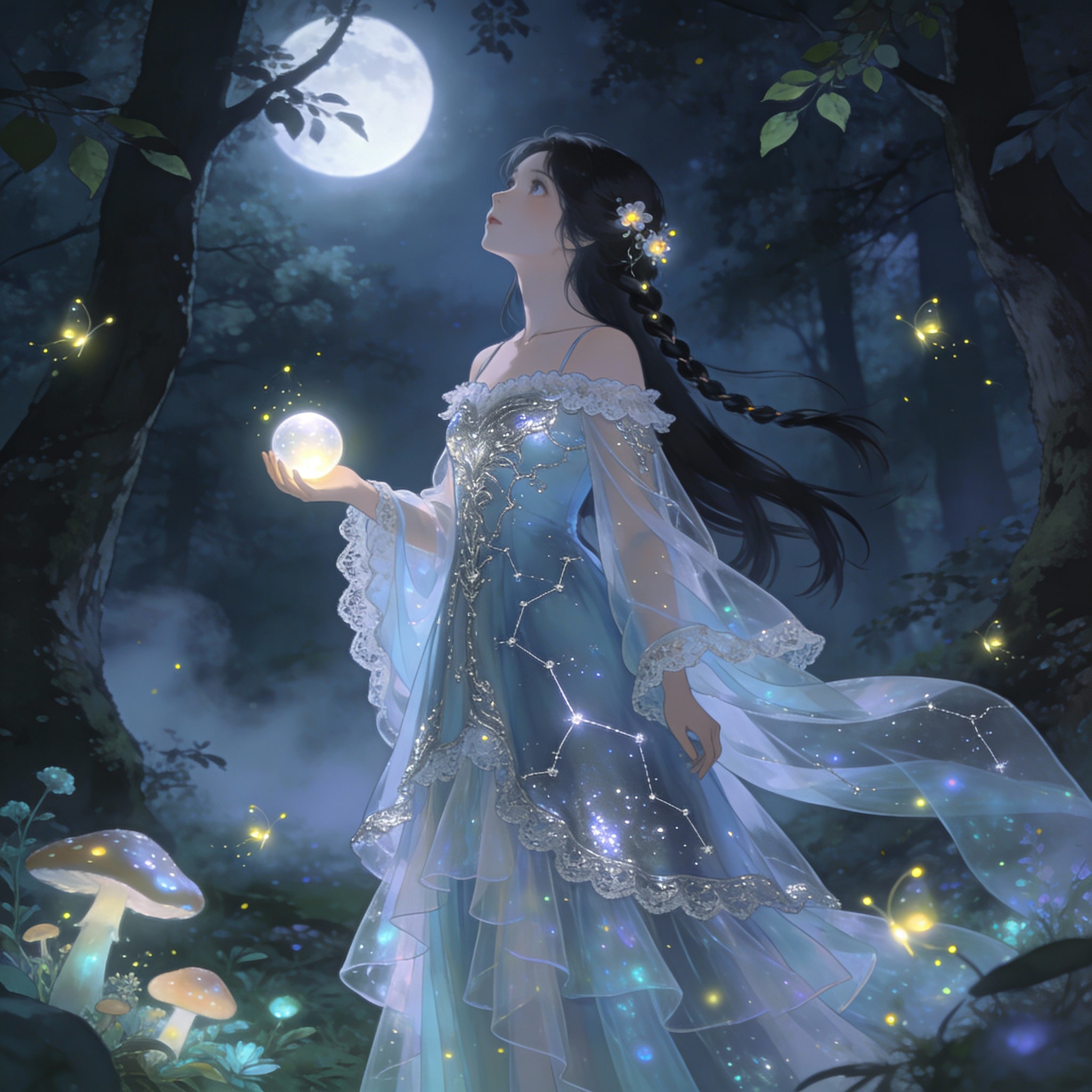 夜の森にて | の人気AIイラスト・グラビア