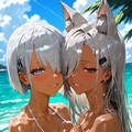 ウチの娘と浜辺オセロ🤍🖤 7枚目