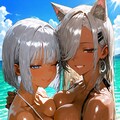 ウチの娘と浜辺オセロ🤍🖤 6枚目