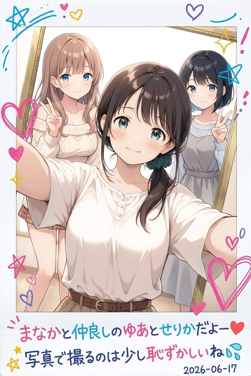 仲良し3人組のフォトショット