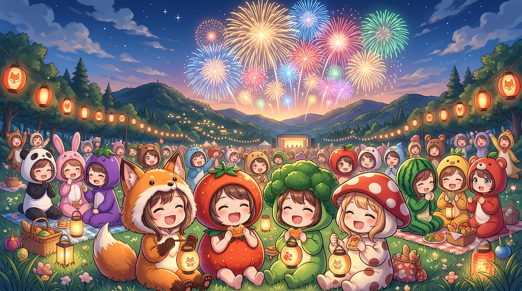 【ちちぷい音頭】着ぐるみ村の夏祭り