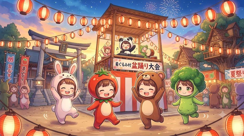 【ちちぷい音頭】着ぐるみ村の夏祭り
