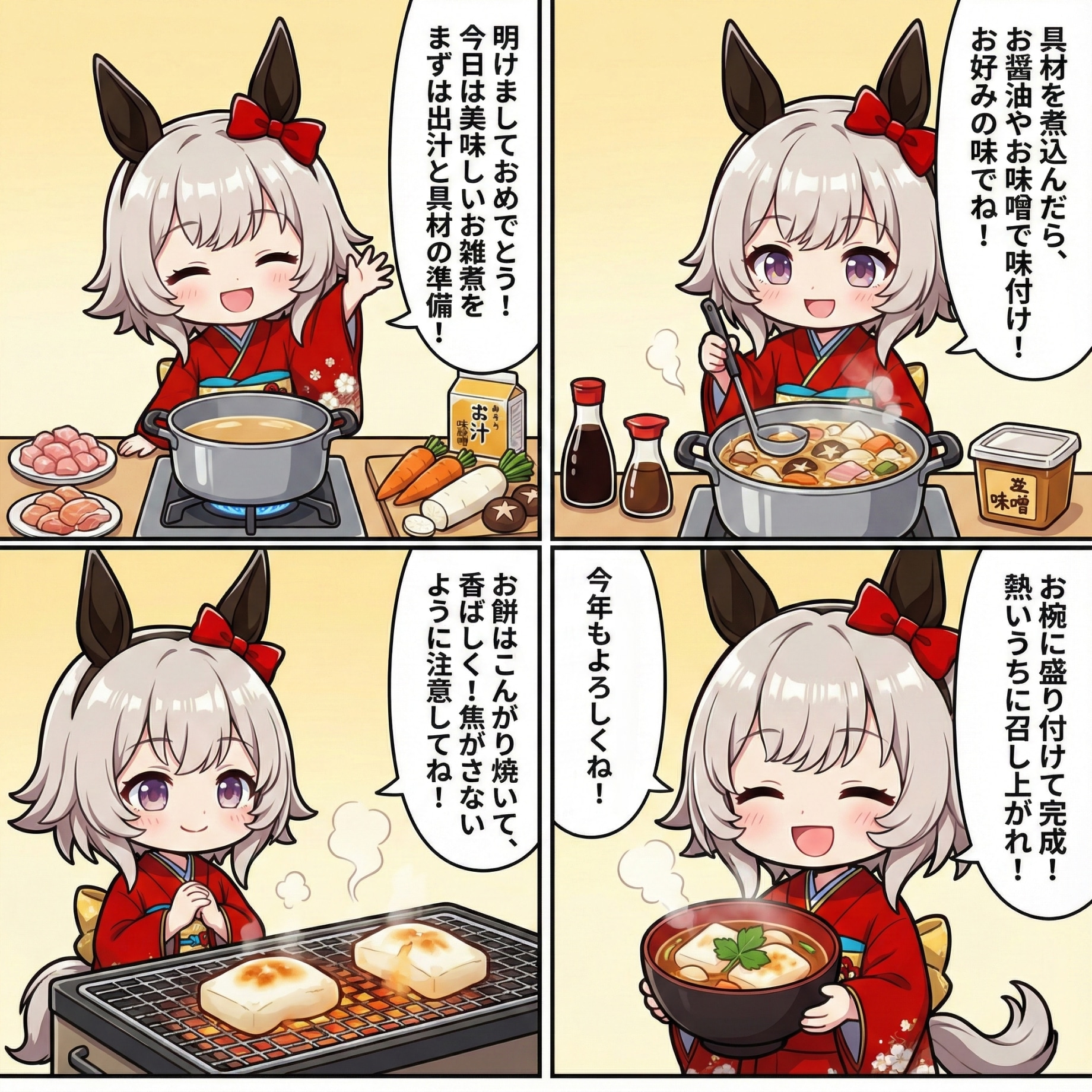 カレンちゃんのお雑煮作り | の人気AIイラスト・グラビア