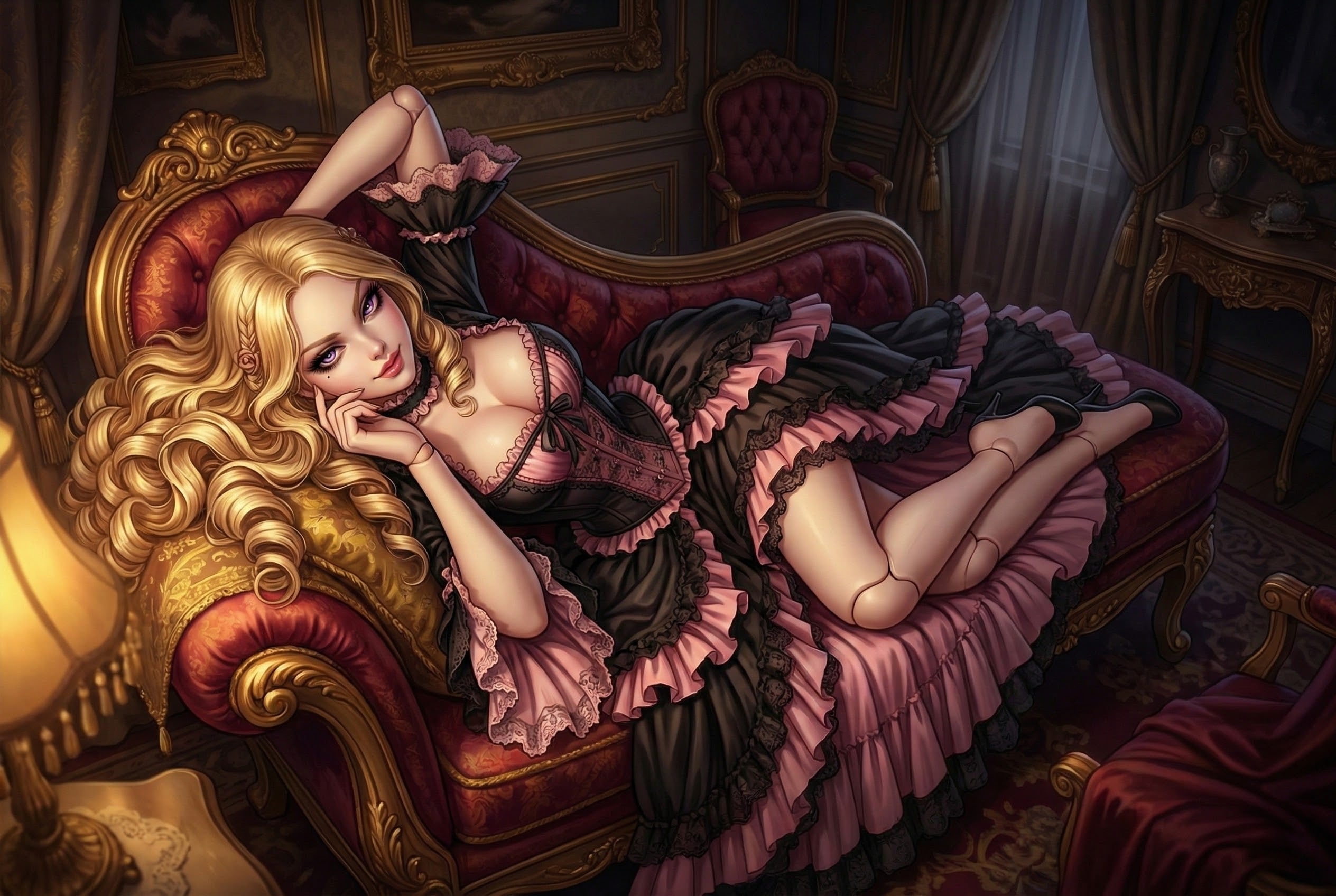 【ロココ・ゴス】Vesper：退屈な女王の流し目（The Bored Queen's Glance） | の人気AIイラスト・グラビア