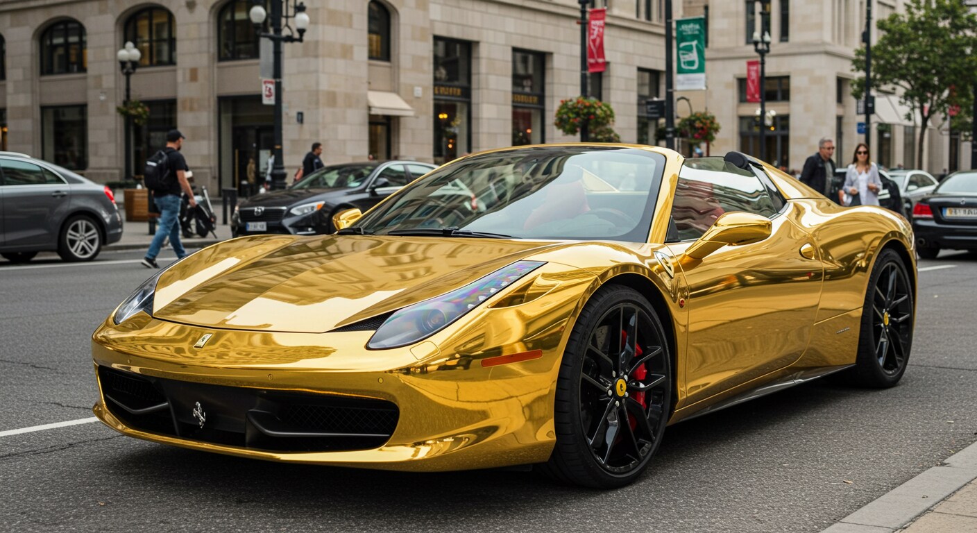 ゴールドカラーフェラーリ430 | の人気AIイラスト・グラビア