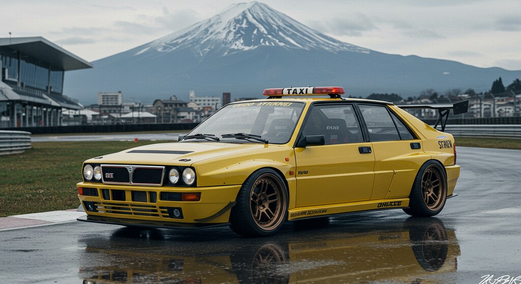 ランチアデルタインテグラーレイエロータクシーレーシングカー