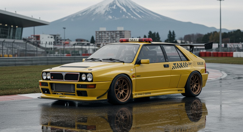 ランチアデルタインテグラーレイエロータクシーレーシングカー