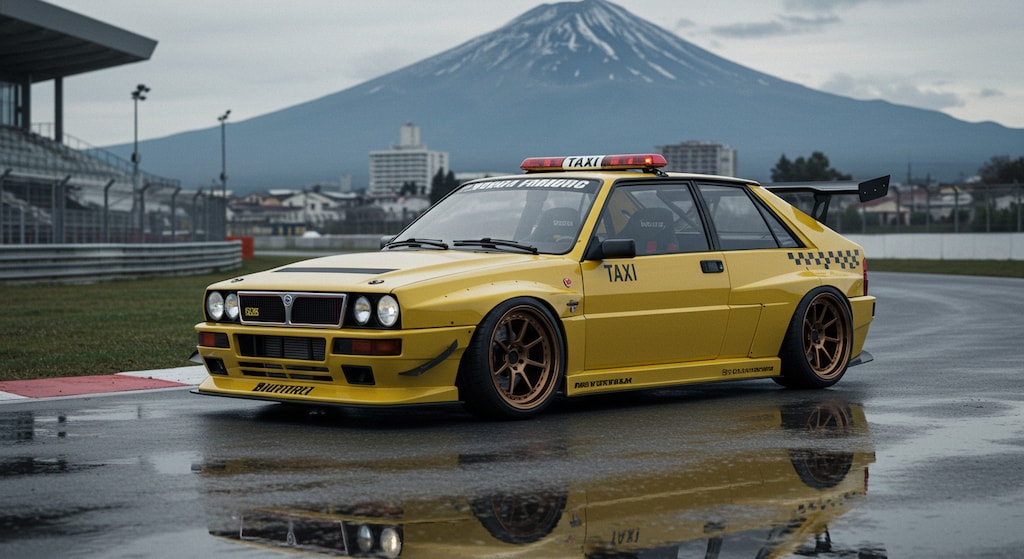 ランチアデルタインテグラーレイエロータクシーレーシングカー