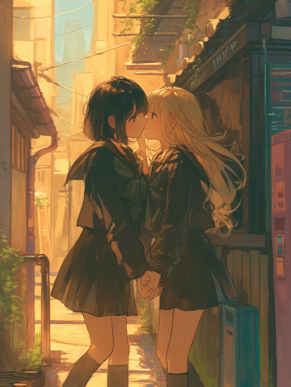 キスしたい二人のJK123 | の人気AIイラスト・グラビア