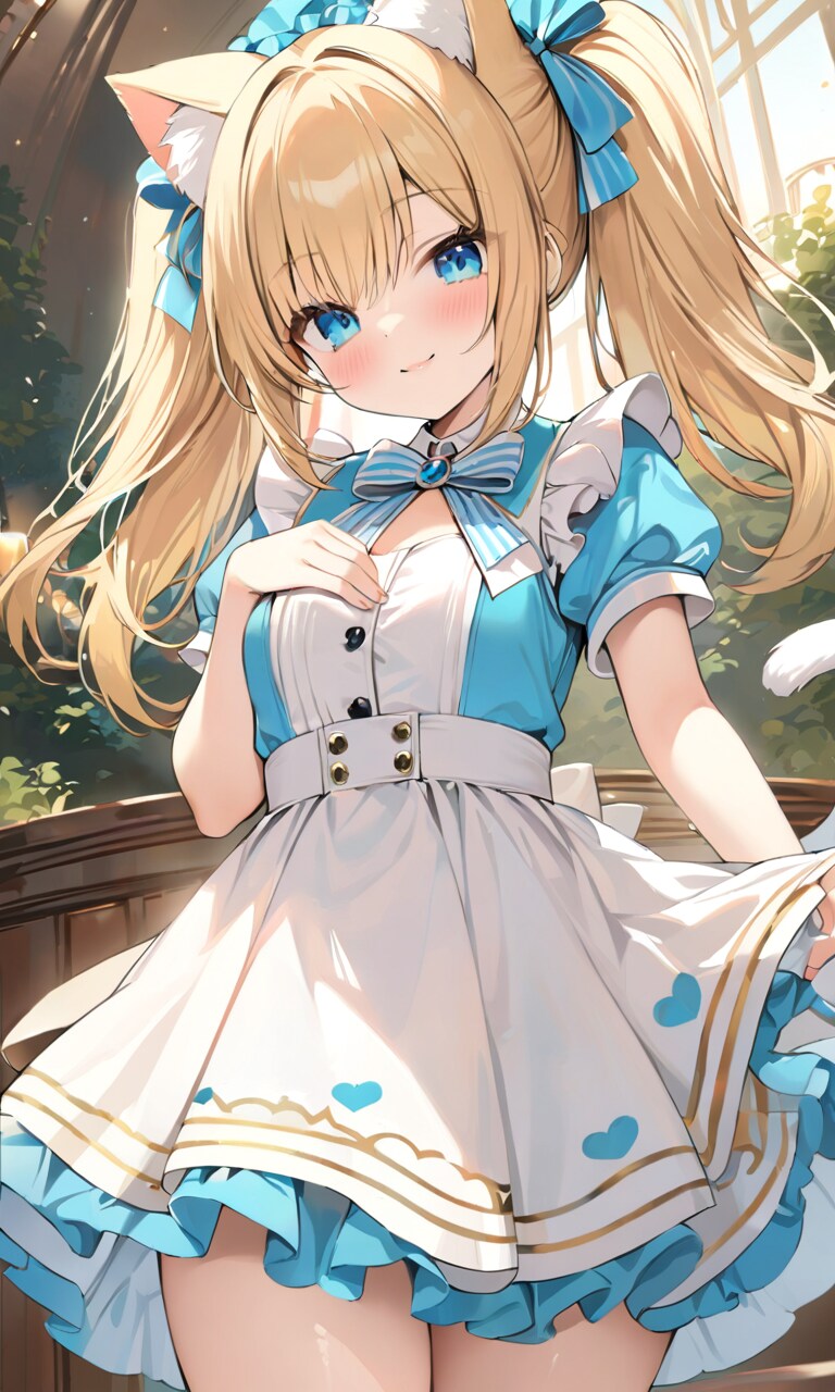 こるり「エプロンドレス」まや「コスプレ感がすごいなあ」こるり「せやな」 | の人気AIイラスト・グラビア