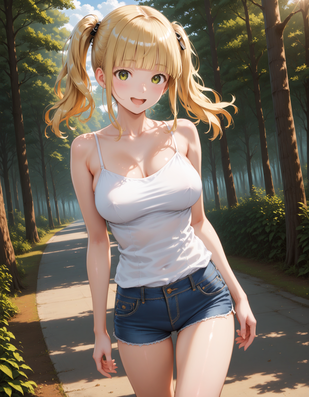 金髪ツインテ キャミ