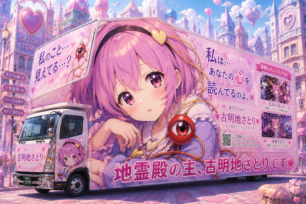 さとりちゃんの宣伝をするアドトラック