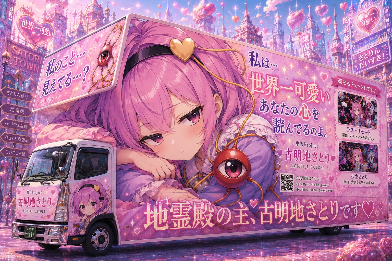 さとりちゃんの宣伝をするアドトラック | の人気AIイラスト・グラビア