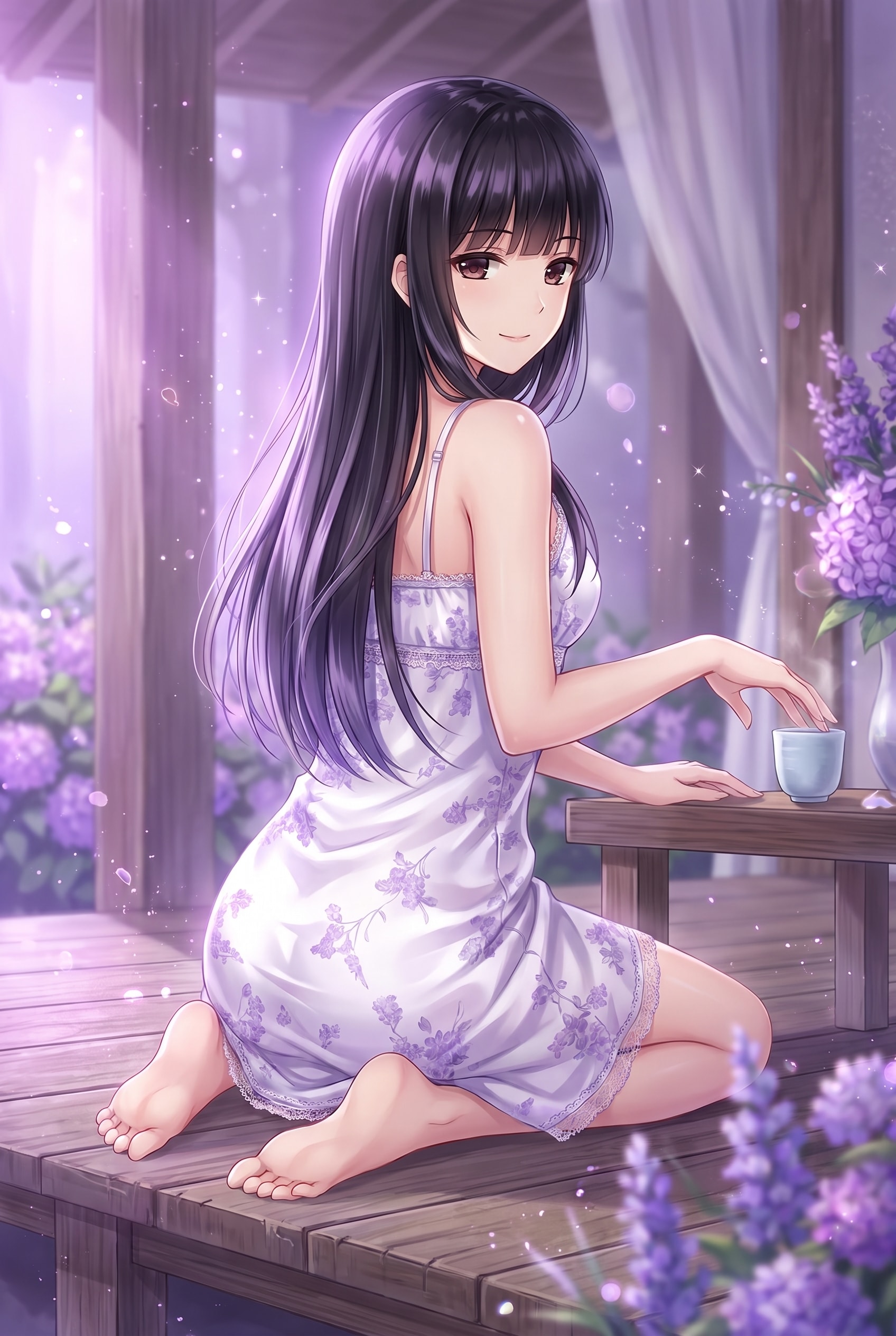 紫影白花の少女 | の人気AIイラスト・グラビア