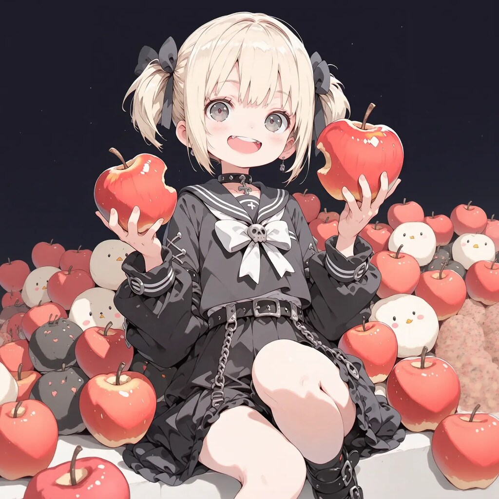 りんごをもっとあげた。もっと喜んでくれた