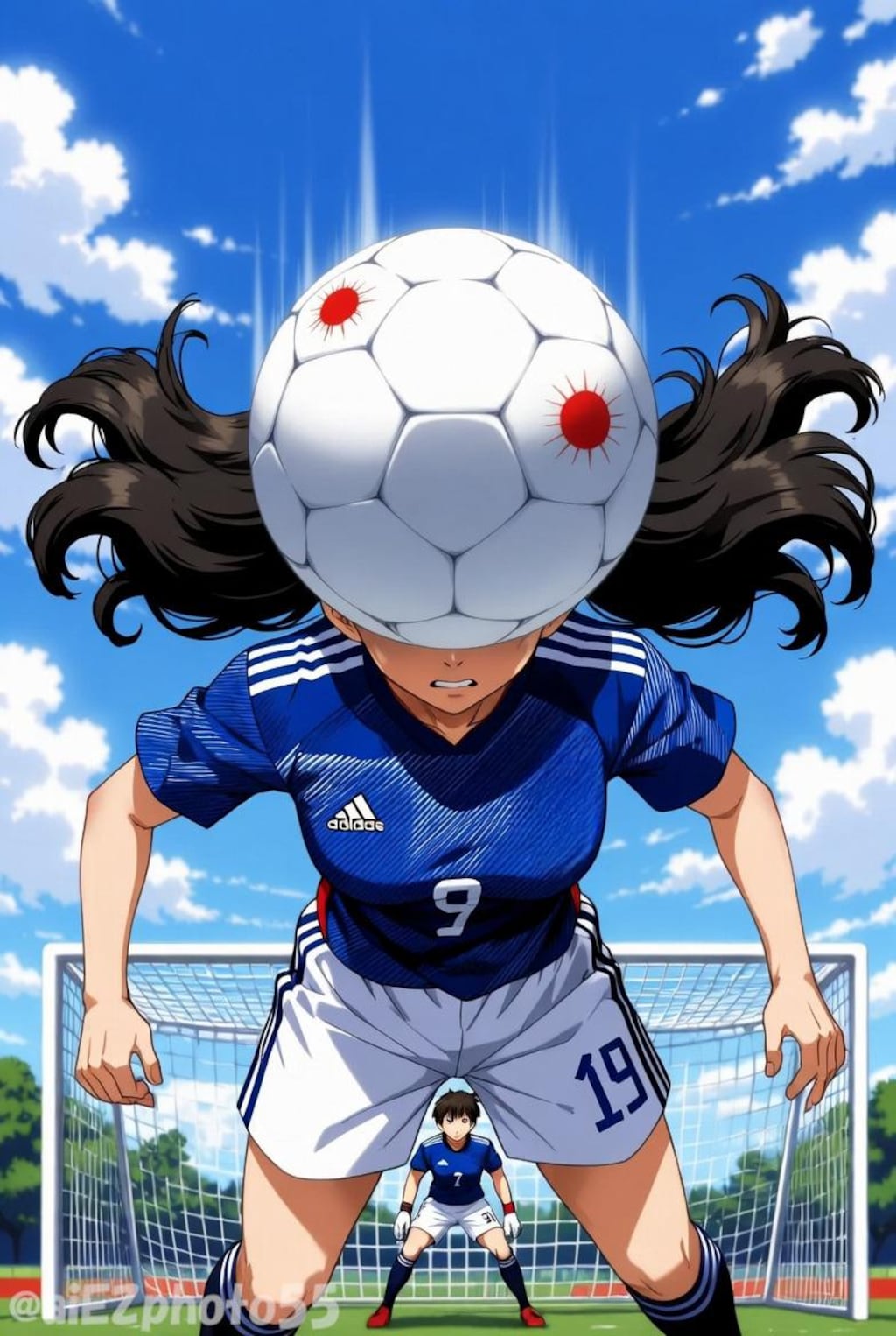 顔面ブロックする石崎さん