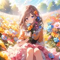 花の中の少女 3枚目