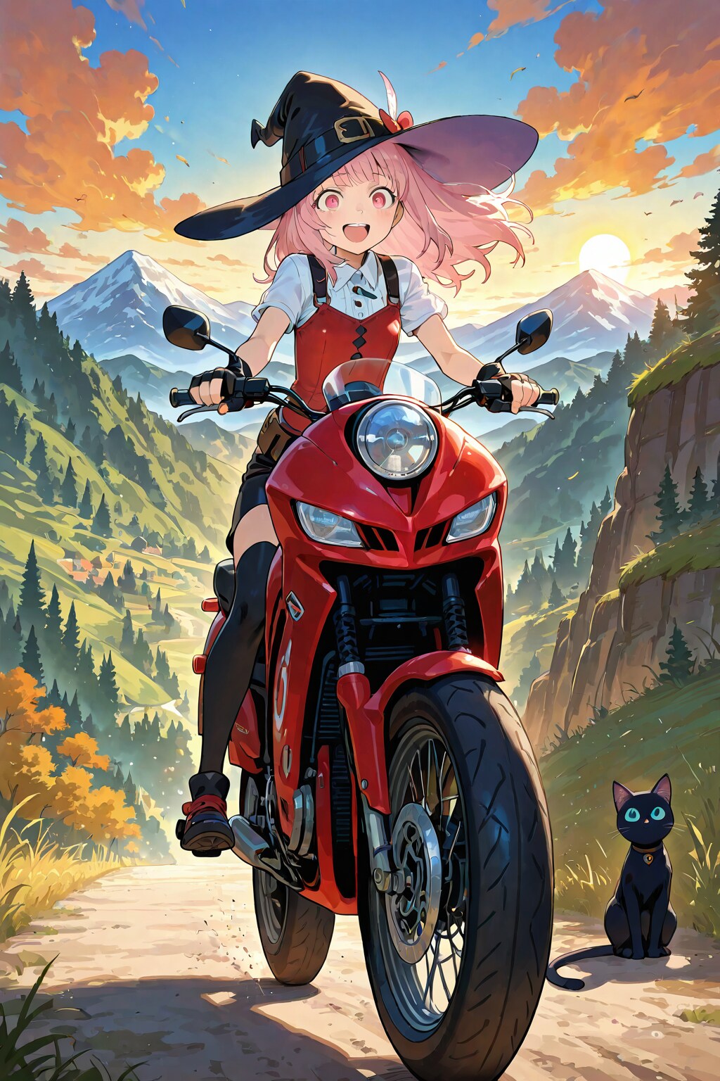 バイク好きな魔女 | の人気AIイラスト・グラビア