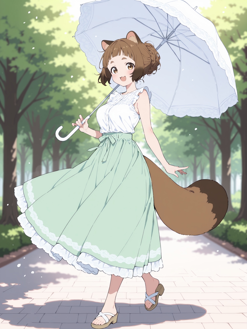 お散歩、美登里ちゃん