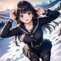 黒髪×セーラー服×雪原 6枚目