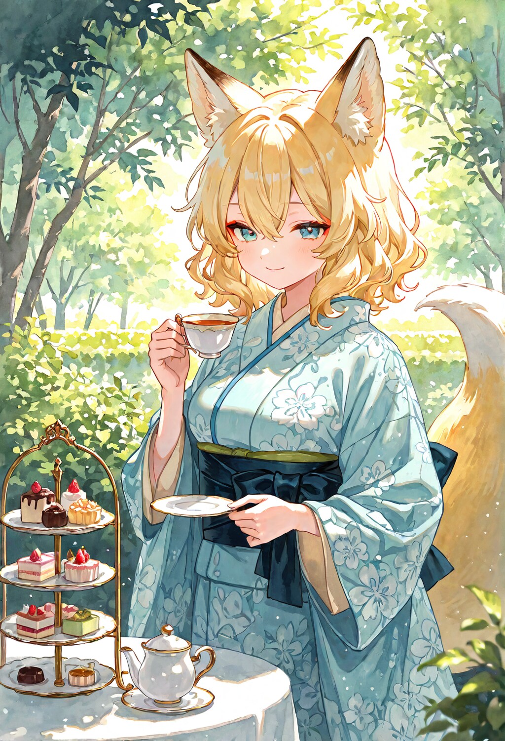 二人でお茶会 🦊×🐇