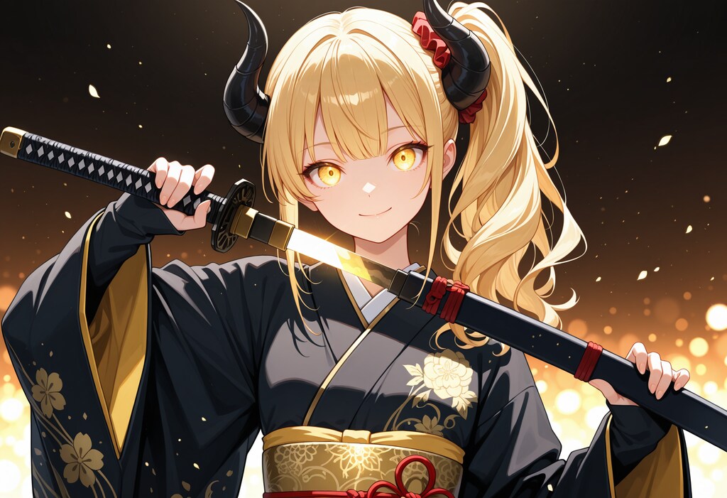 着物と抜刀女鬼高生さん