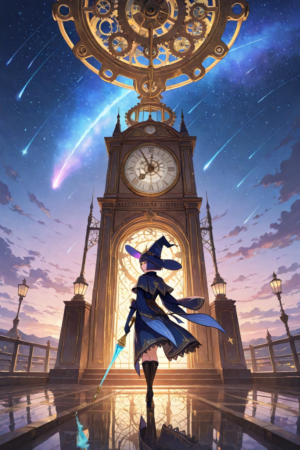 時計塔に降る流星