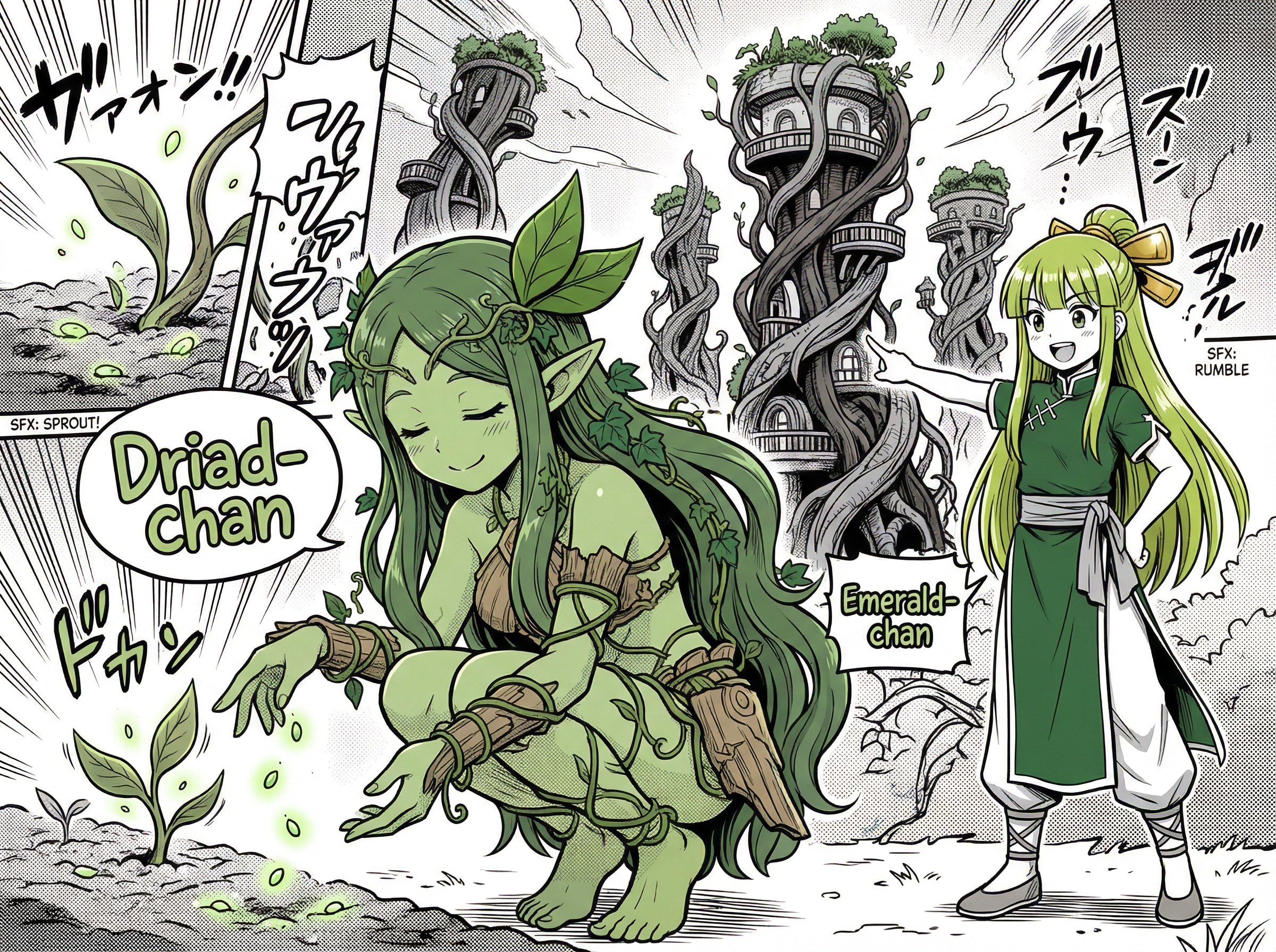 DRYADちゃんとタワーマンションの木 | の人気AIイラスト・グラビア