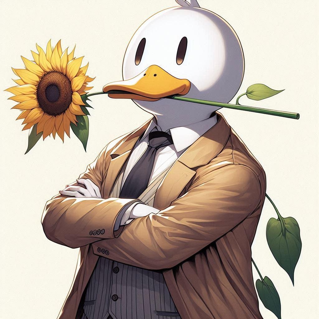 アヒルとひまわり