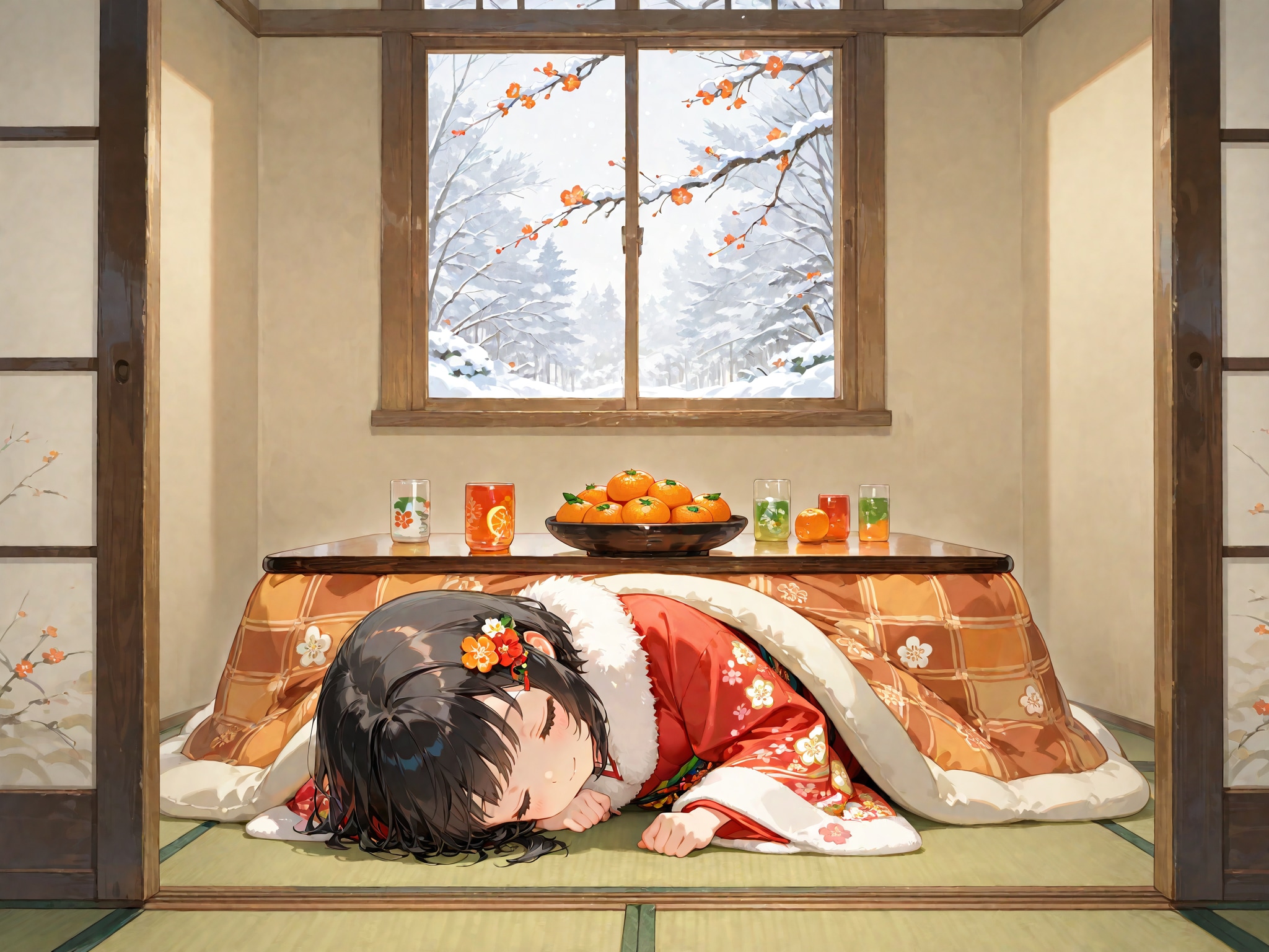 コタツでおねむ