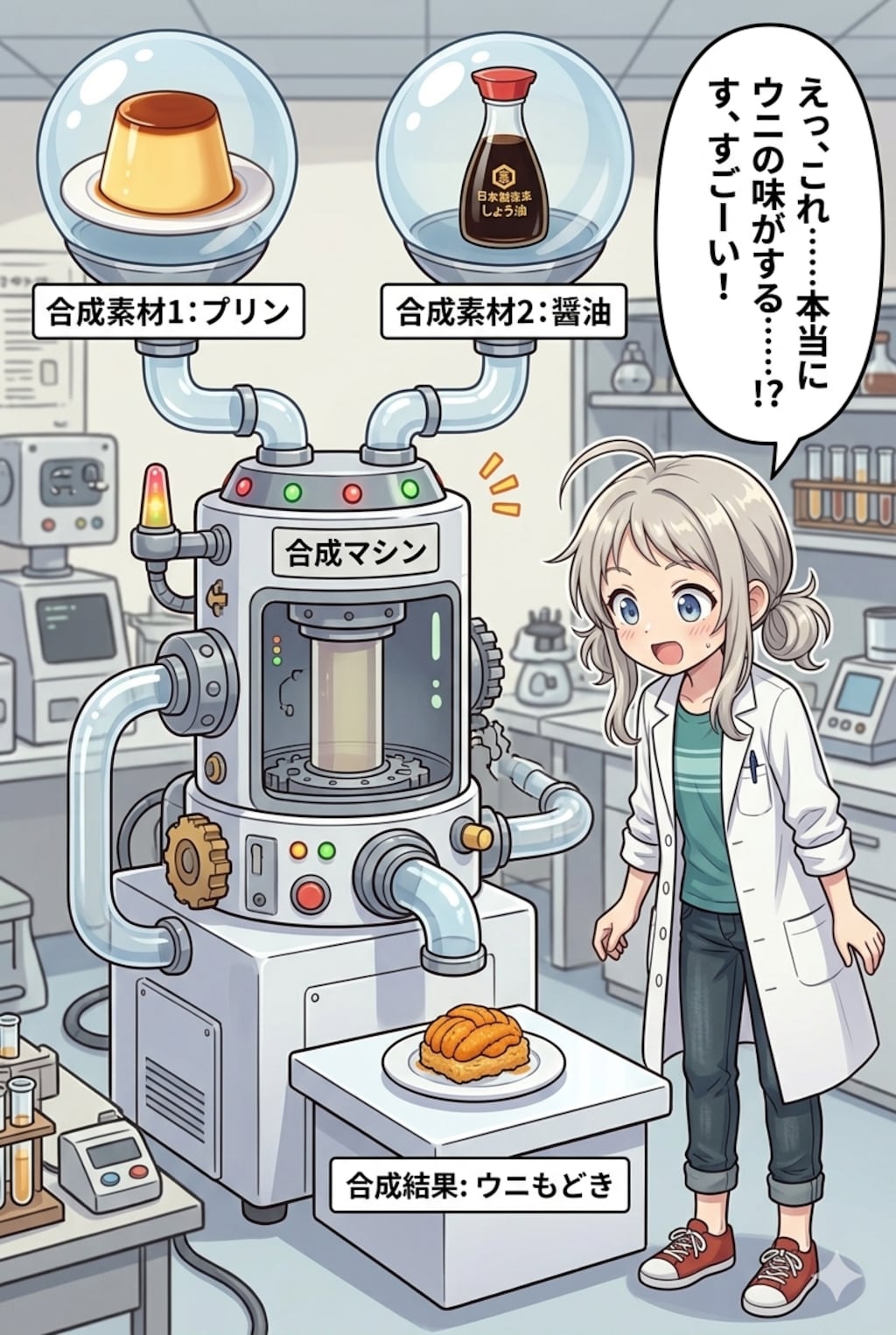 プリンと醤油で合成