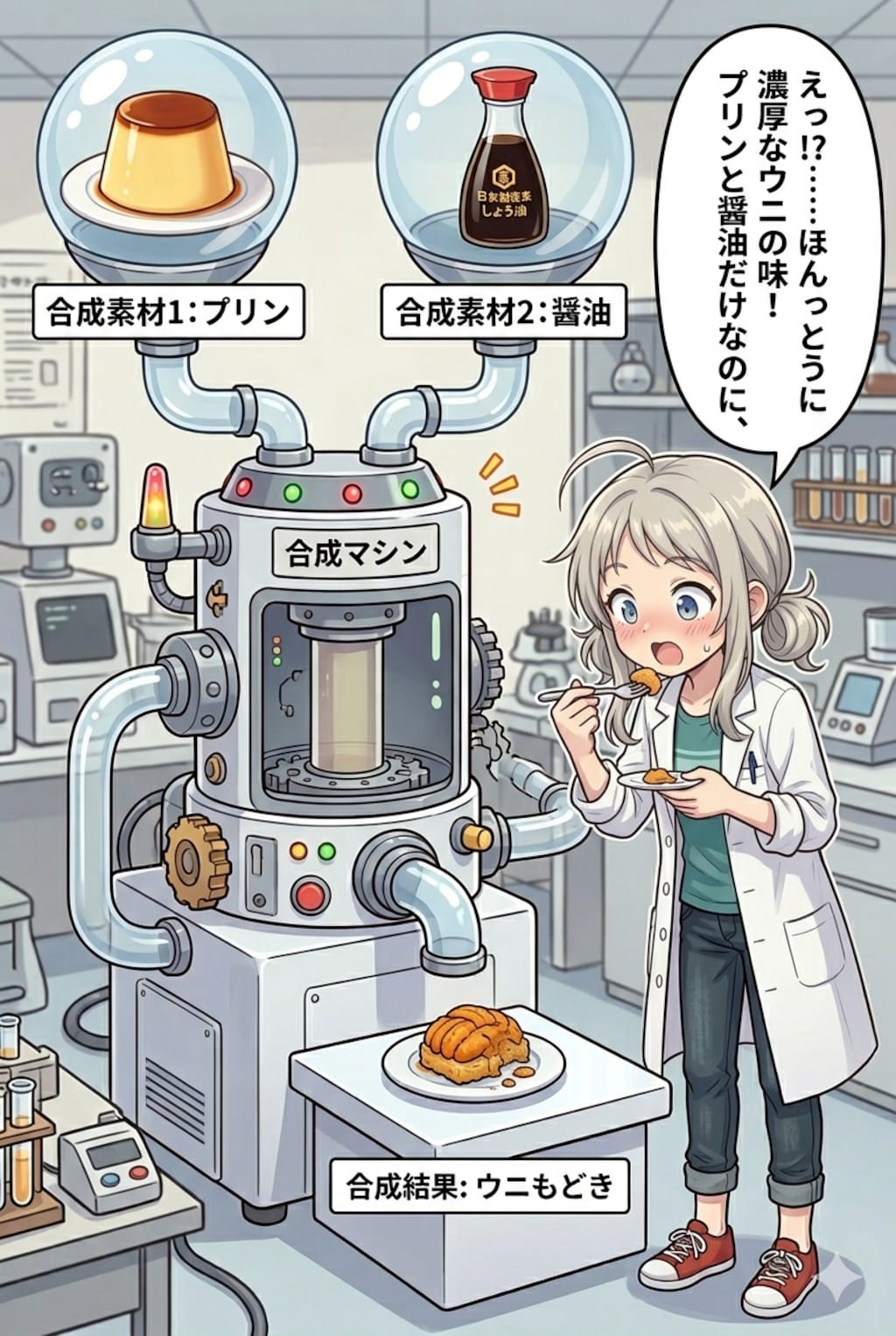 プリンと醤油で合成